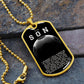 To My Son- My Favorite Soccer Player Dog Tag