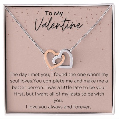 Interlocking Hearts, To My Valentine
